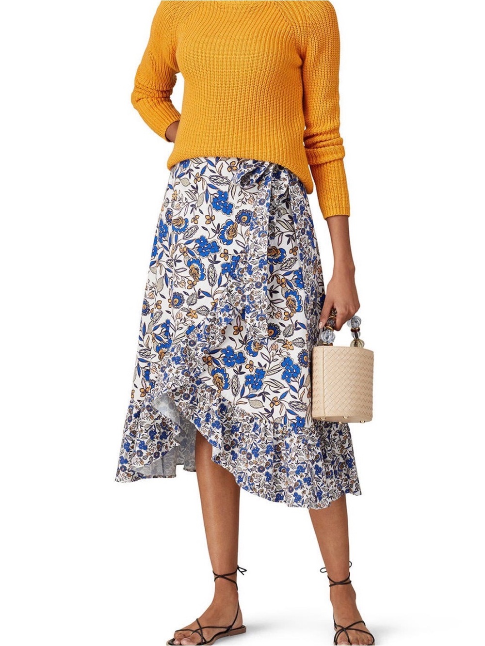 Shoshanna High-Low Wrap Skirt